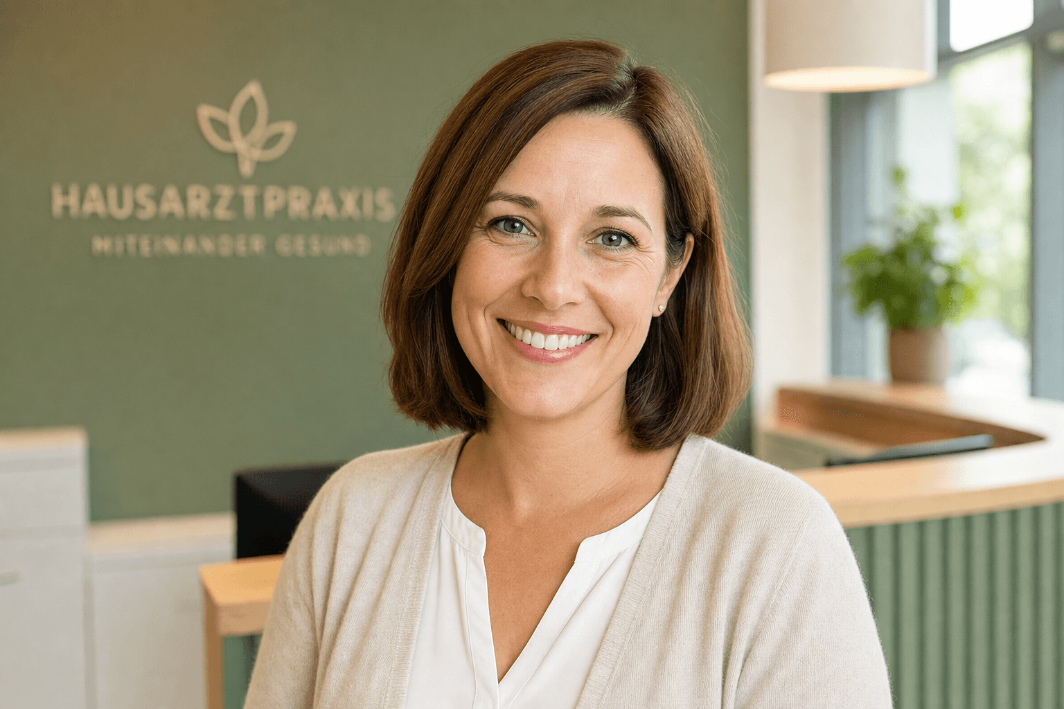 Anna Vogel, Empfang und Terminkoordination der Praxis Hartwald — Beispielportrait